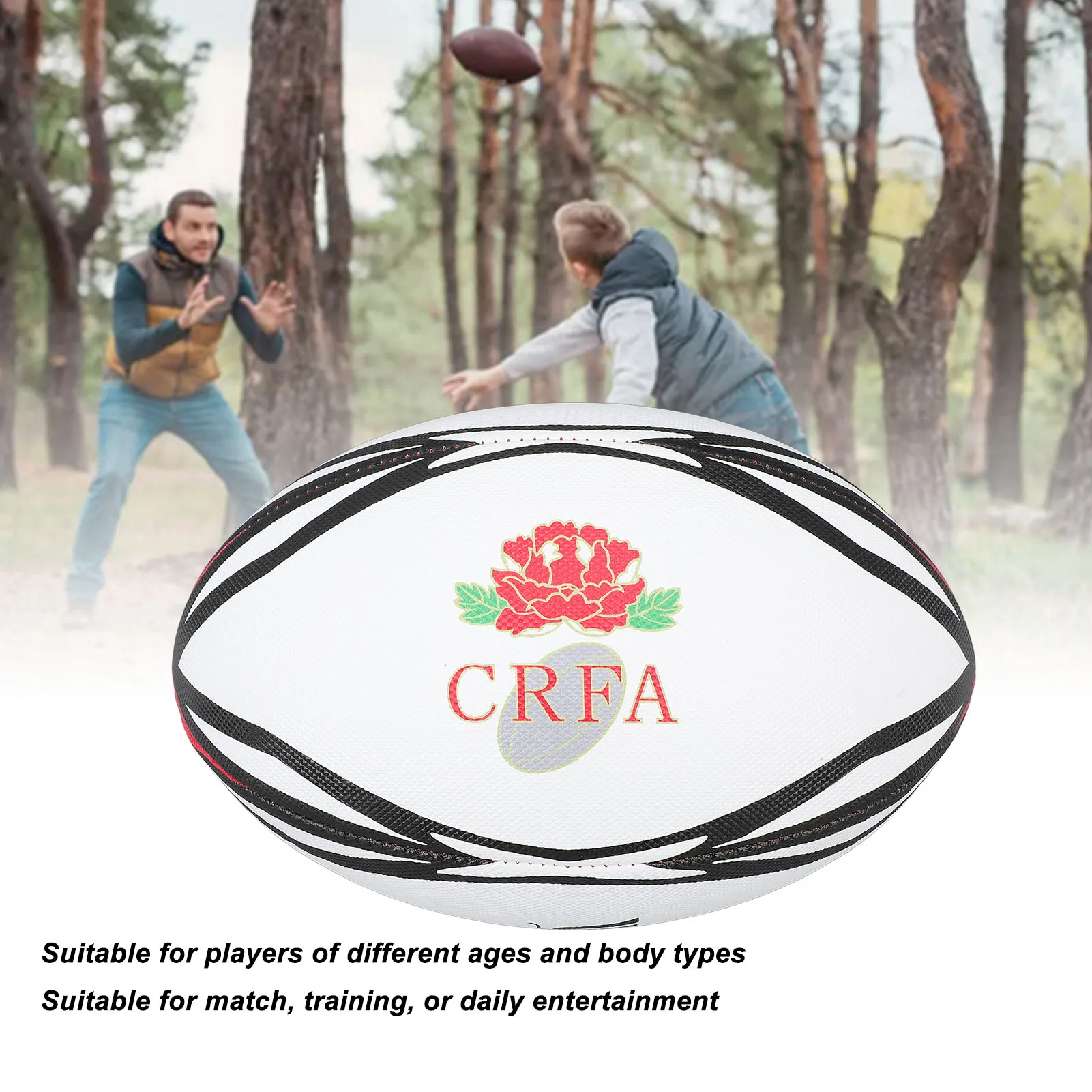 PVC Rugby Ball Number 9 Inflatable Practice High Elasticity for Match and Daily Training