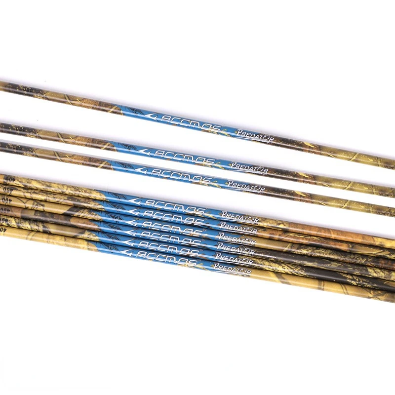 33inch archery pure carbon arrow tube spine300/350/400/500 ID6.2mm straightness +-0.003 Camouflage Arrow Shaft for Hunting Shoot