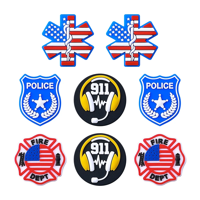 

5/10Pcs New Cartoon Badge Series Focal Silicone Beads For Jewelry Making DIY KeyChain Bracelet Necklace Pen Accessories