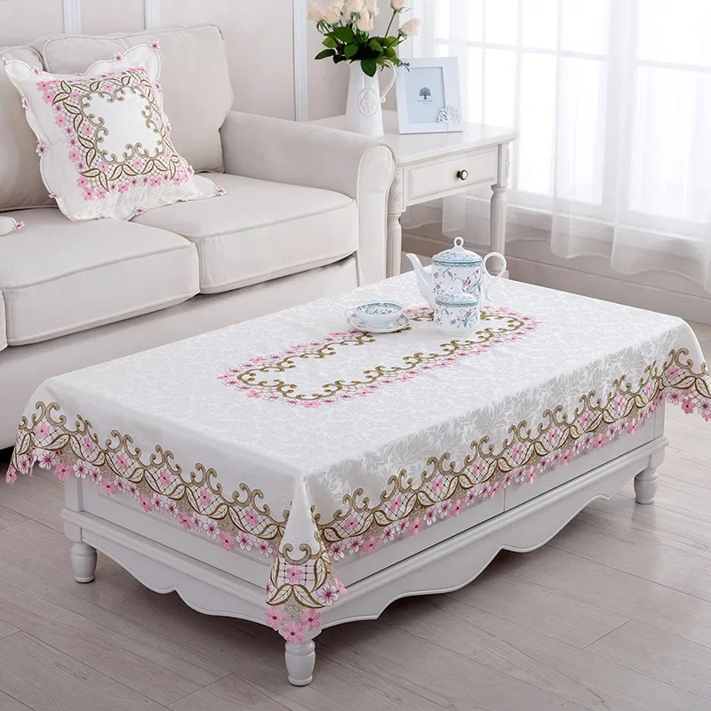 

Multifunctional 2023 Home Textiles Hot Sale Elegant Lace Tablecloths Jacquard Wedding Table Cloth Chair Covers Decoration Towels