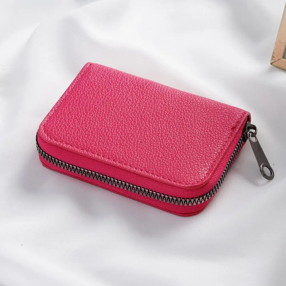 Mehrfach-Kartenhalter Vintage Kleine Geldbörse für Damen und Herren Geschäfts-Bankkarten-Etui Münzbeutel aus Massivem Leder mit Reißverschluss – Detail 23