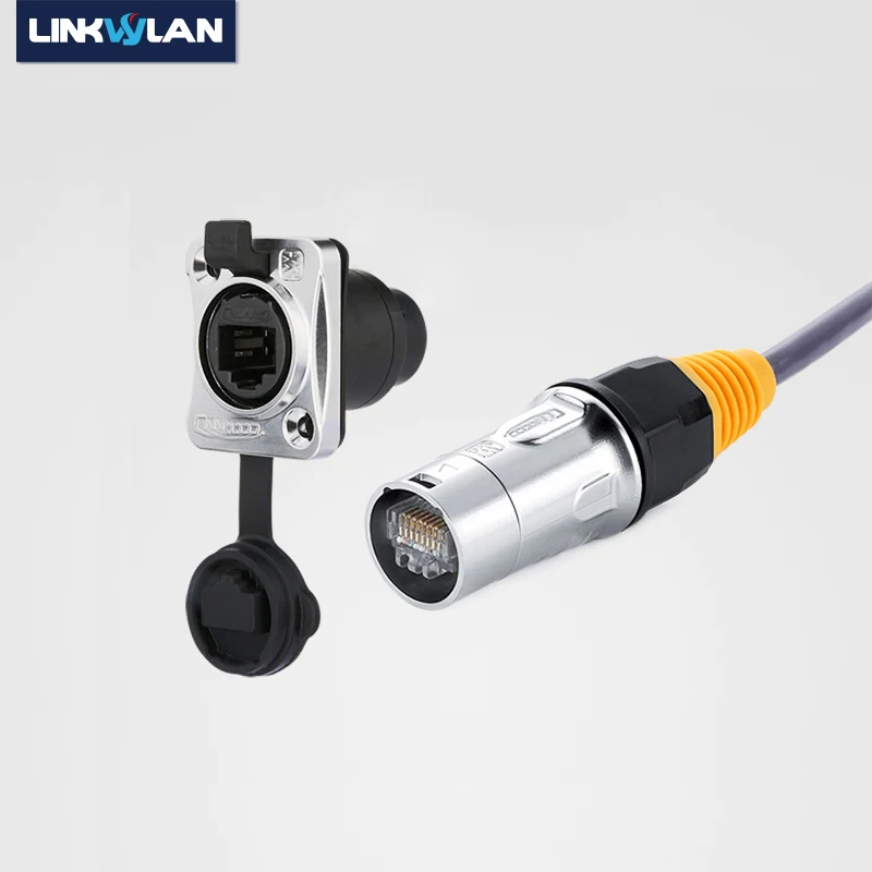 Alojamento Impermeável do Plugue do Metal para Ethernet Exterior Conectores Ip67 Rede Rj45