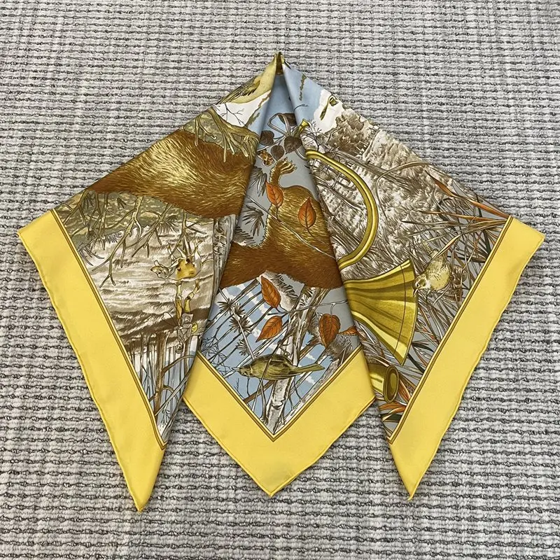 

18mm Luxury 100% Silk Scarf Neckerchief Double-Sided Printing 35"x35"