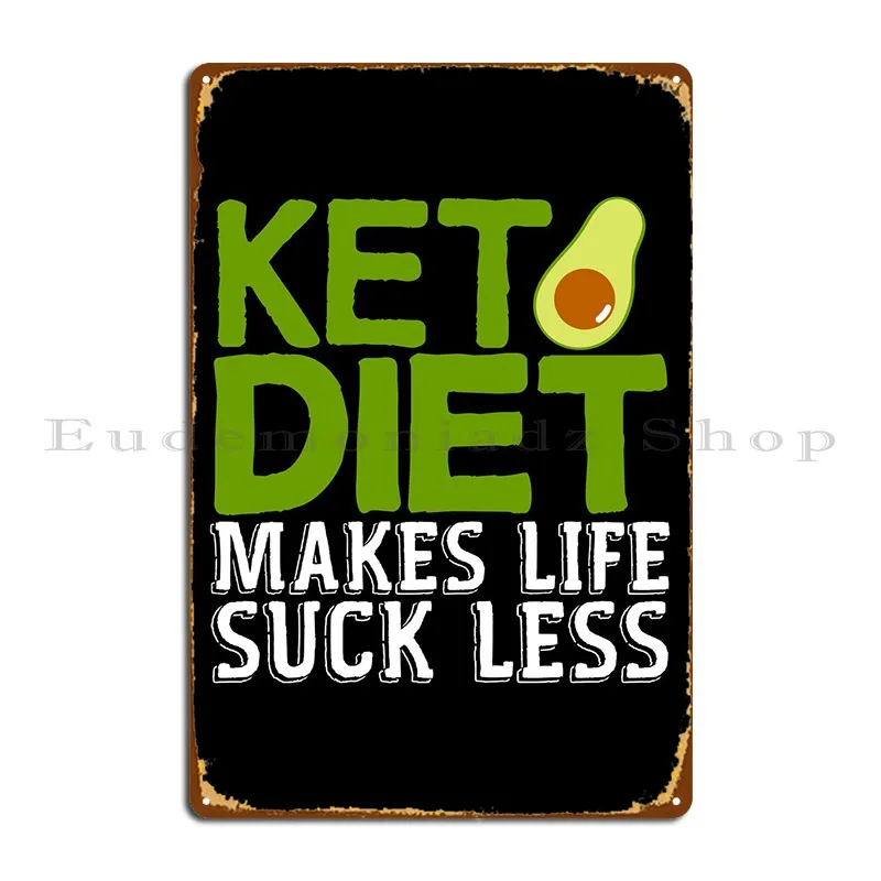 Chetogenic Diet Joke Keto Metal Plaque Arrugginito Cave Wall Murale Designer Cinema Tin Sign Poster