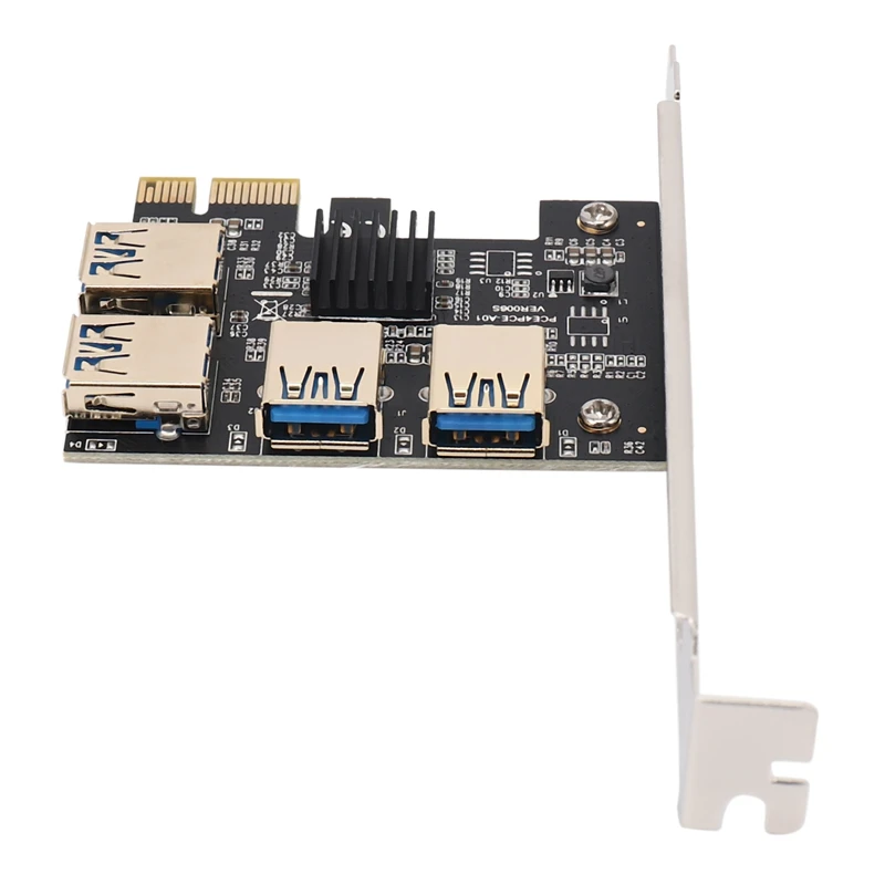 Placa Adaptadora Pcie Riser Portas Novo Adaptador Pci-e 1x para Usb 3.0 Pci-e Rabs9 Gpu Riser Extensor Eteu Display Display Engrenagem Zec 1 Cartões para acréscimos - Imagem 3