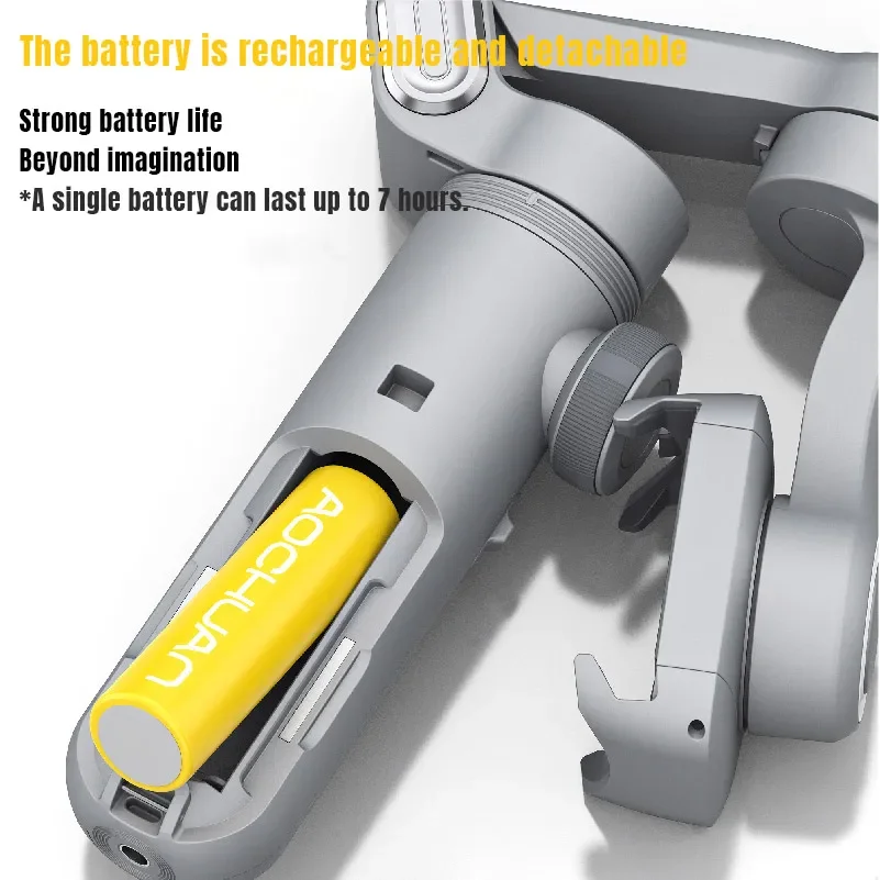 Handheld Gimbal Stabilizer 3-Axis Wireless Charger LED Display Light Focusing Wheel for iOS Android Phones Smart X Pro Universal Joint