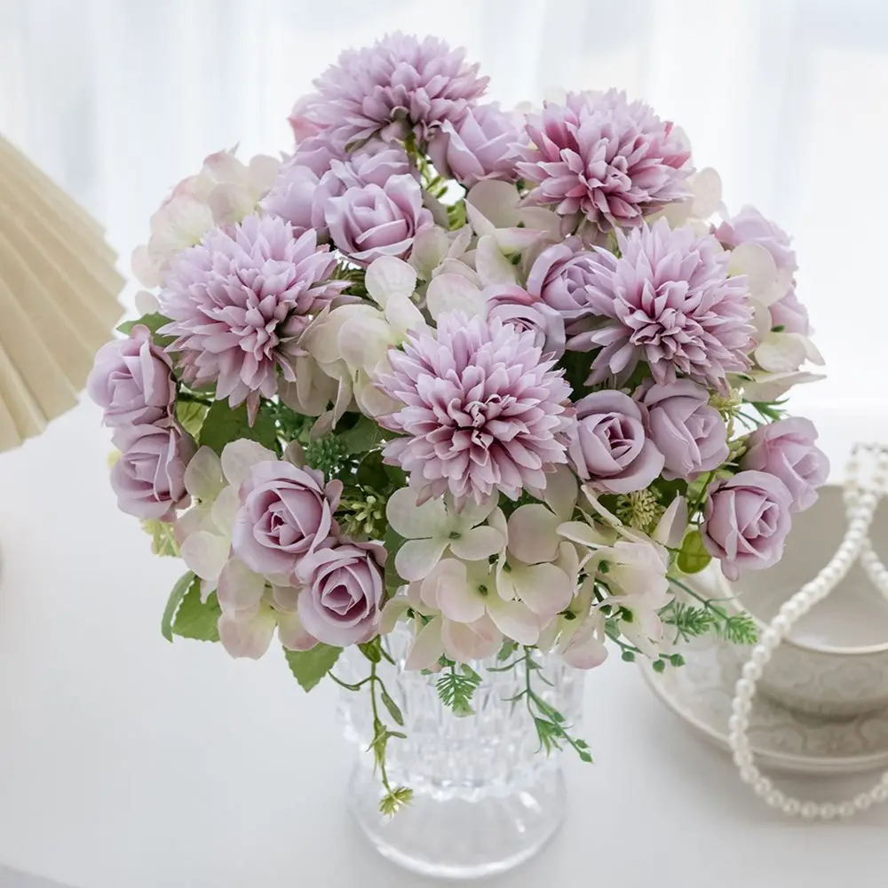 Künstliche Blumen Seidenrosen Home Vasen Tisch Bonsai Festival Handheld Blumengarten Hochzeit Brautsträuße Kunst DIY Geschenk Dekor – Detail 4
