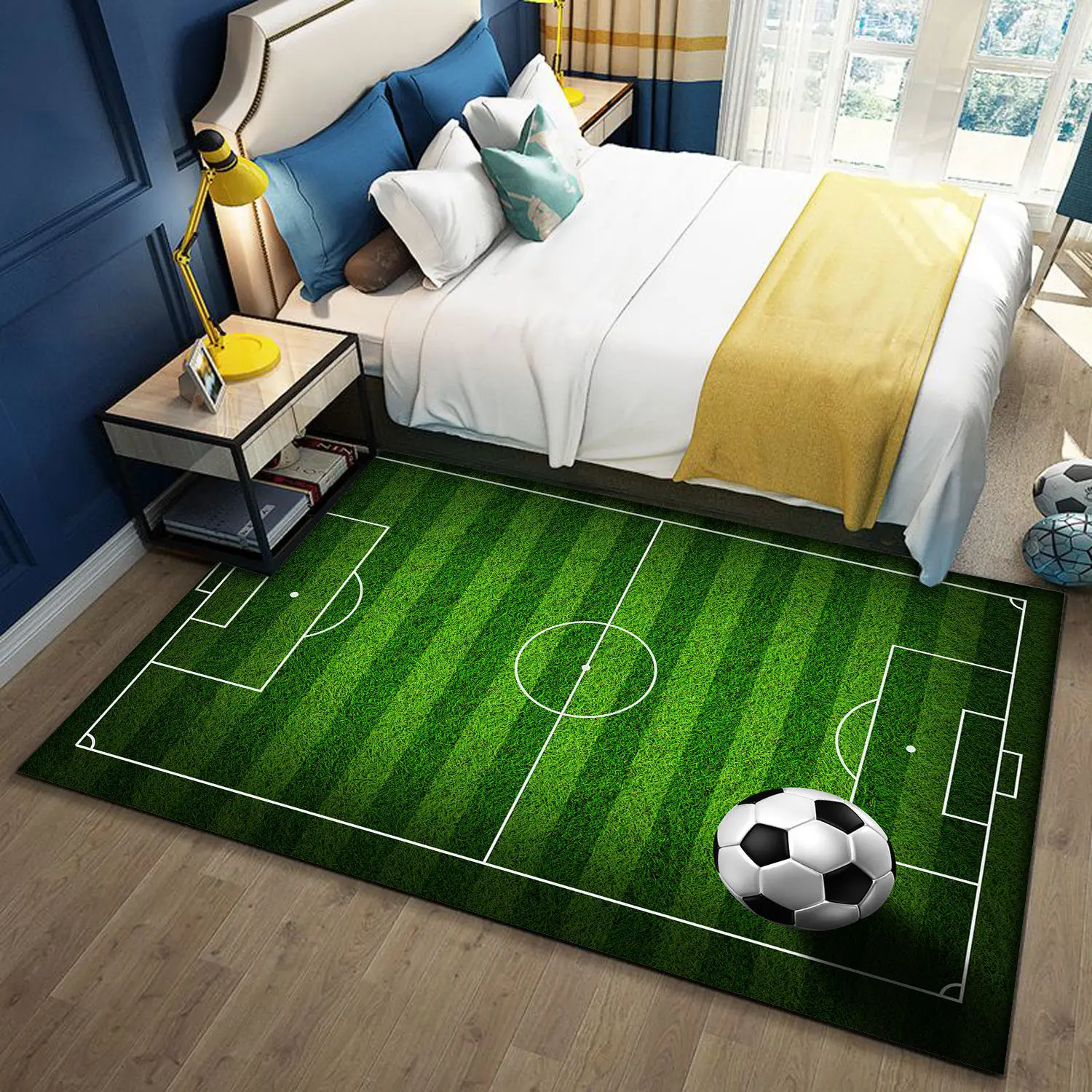 Football Field Carpet for Living Room Home Decor Children's Play Anti-slip Large Area Rugs Bedroom Bedside Foot Pad Bath Doormat 3