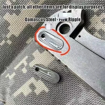 

1 Pc Custom Made DIY Damascus Steel Flow Ripple One Clip Hole Patch for Rick Hinderer XM18 3.5 Knifes Accessories