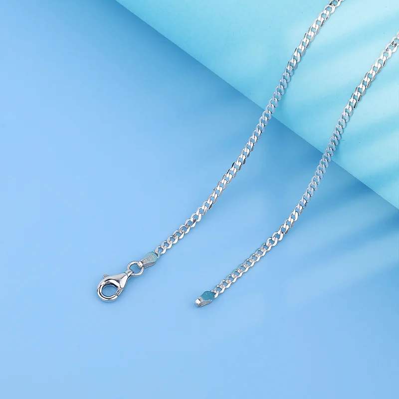 Cadena de látigo de plata de ley s925, cadena de clavícula personalizada sin colgante, Japón y Corea del Sur