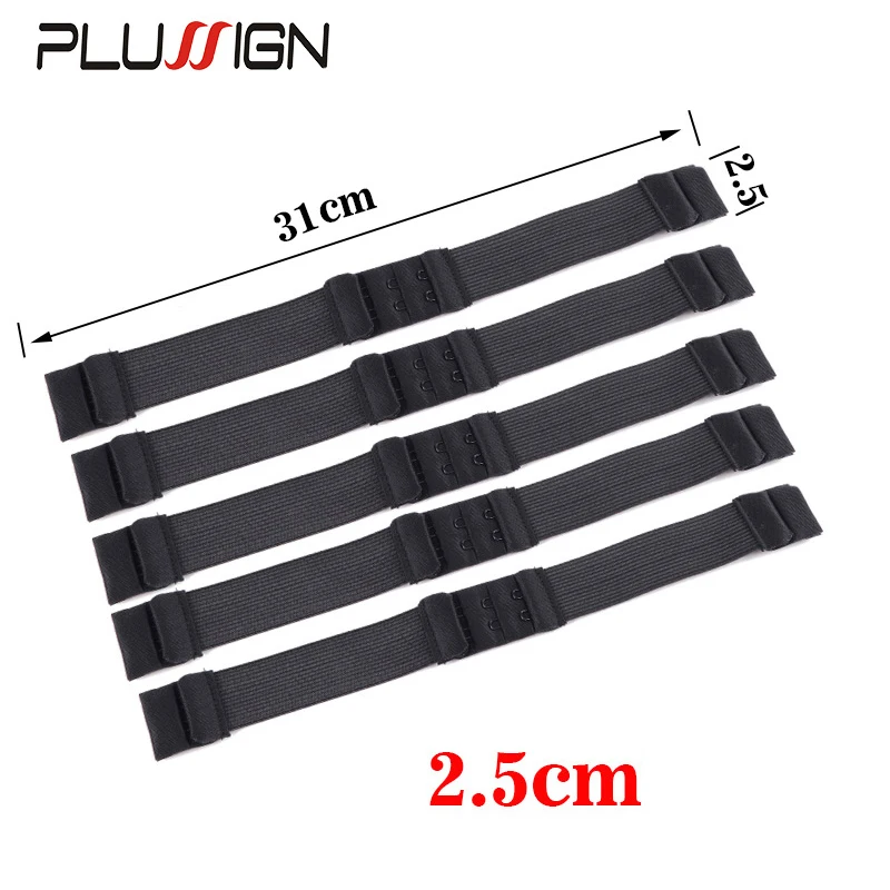 Plussign Black Adjustable Wig Elastic Band With Hooks For Prevent Wig Slipping Removable Hair Edge Melt Band 2.5Cm 3.5Cm Size