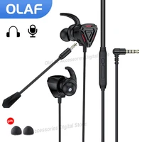 OLAF 3.5mm Wired Headphones Gaming Headset Bass Stereo Gamer Earphones Noise Cancelling Earbuds With Dual Mic In-ear Handfree 1