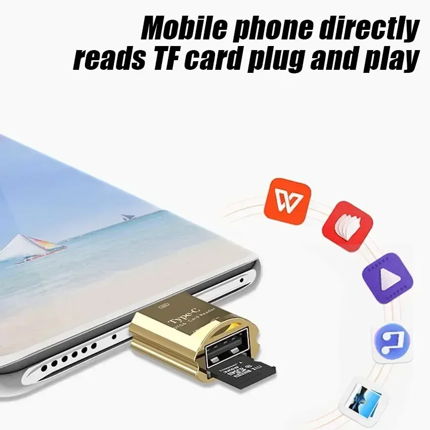 Portable Metal OTG USB Type C Adapter Multi USB-C Adaptador Support TF Card Micro SD U Disk Reader For SmartPhone Tablet Macbook