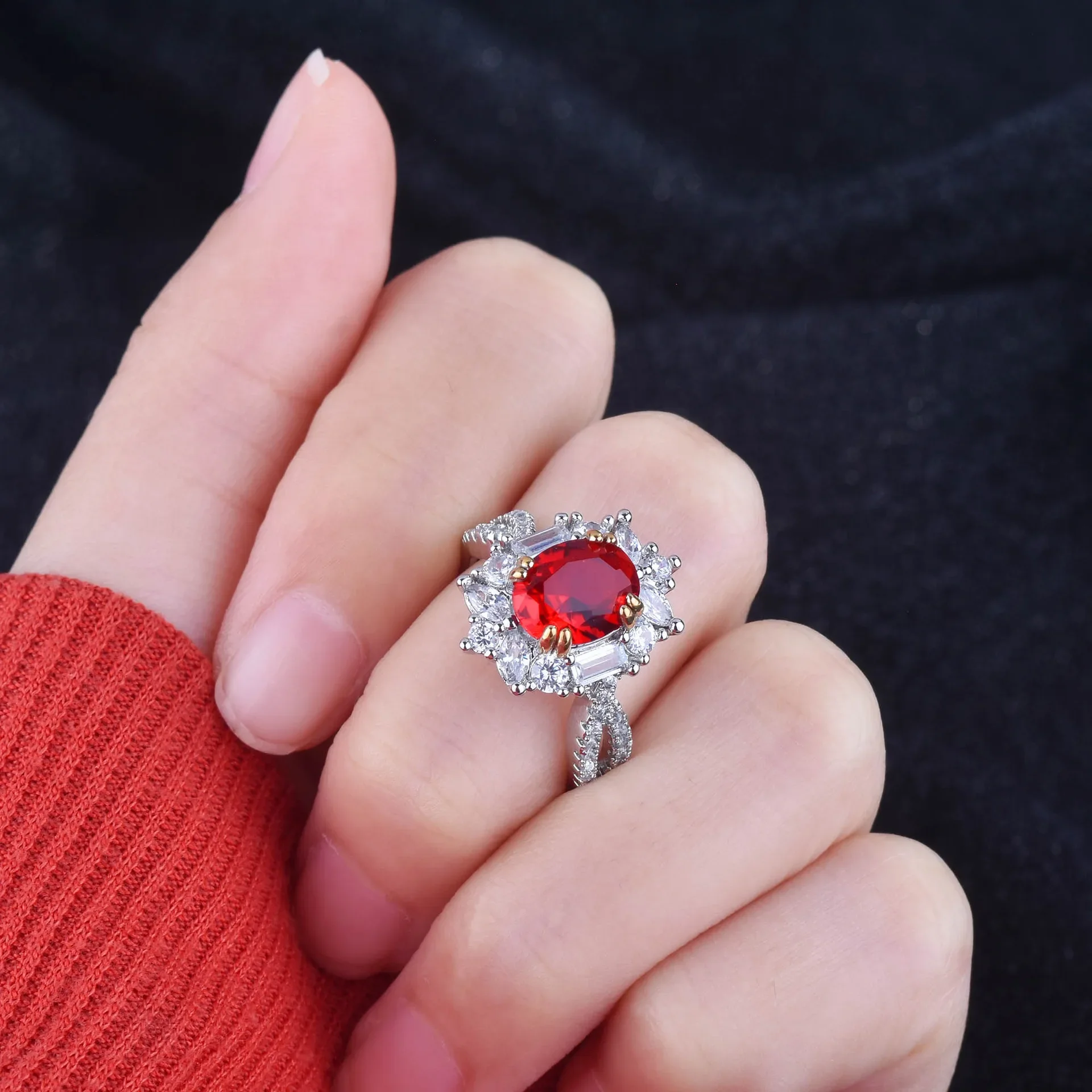 

Sport 925 Silver Red Ruby Ring for Women DIWENFU CN(Origin) Anillos De Silver 925 Jewelry Ruby Jewellry Gemstone Ring Female Box