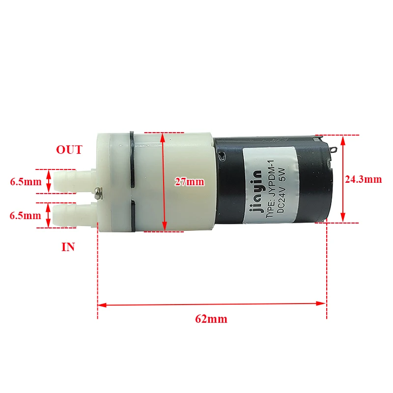 JYPDM-1 DC24V 미니 다이어프램 펌프 1.2L/min 자흡식 흡입 워터 펌..
