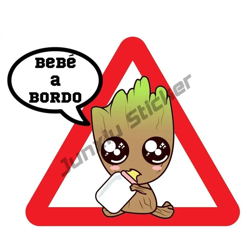 

Baby On Board Signs Car Sticker Decal Decor Full Color Stickers Sunscreen cartoon Car Body Driving Anime Styling Decals