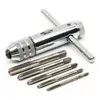 Adjustable T-Handle Ratchet Tap Holder Wrench M3 M4 M5 M6 M8 Machine Screw Thread Metric Plug T-shaped Tap 2