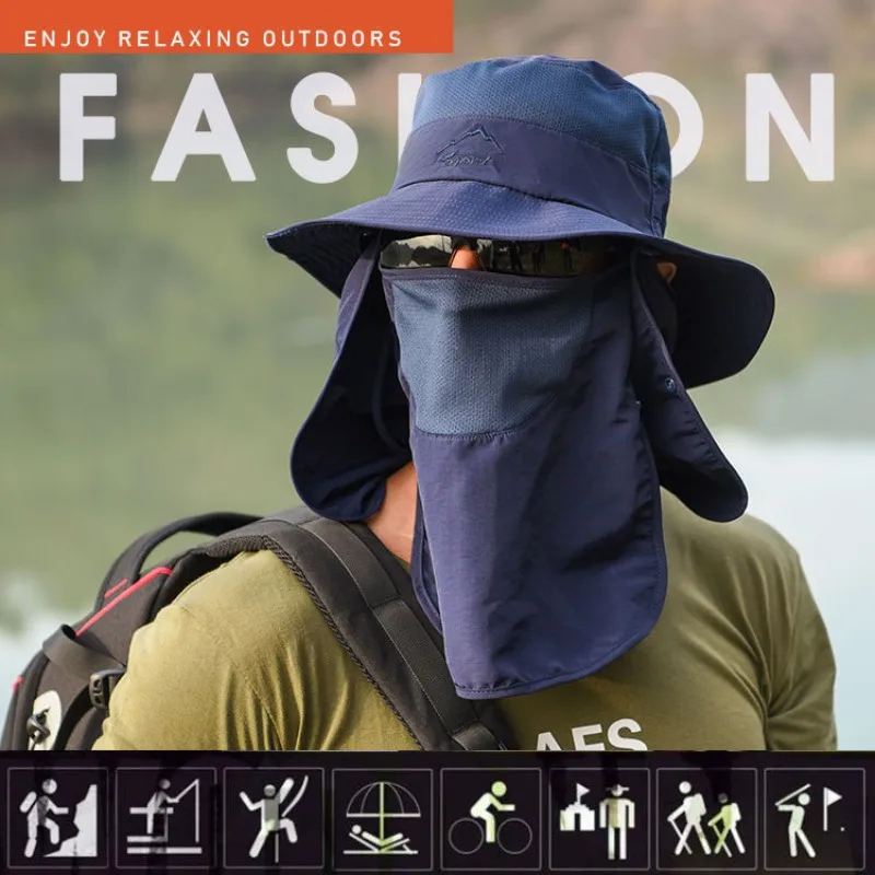 Summer Sun Hats UV Protection Outdoor Hunting Fishing Cap Men Women Hiking Camping Visor Bucket Hat Removable Fisherman Hat sun hats fisherman hat fishing hats