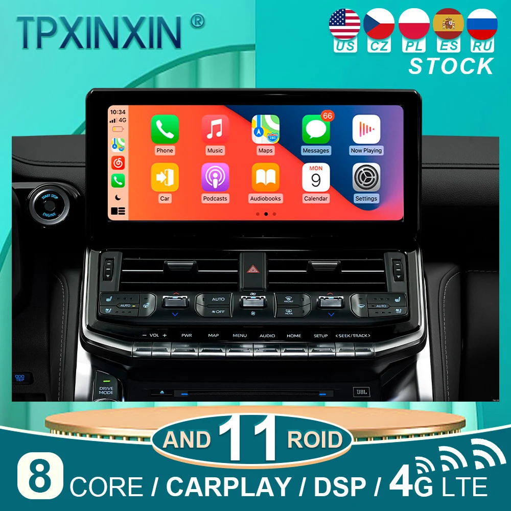 

for Toyota LC300 2021-2022 audio 2 din android receiver tesla style auto multimedia DVD player GPS