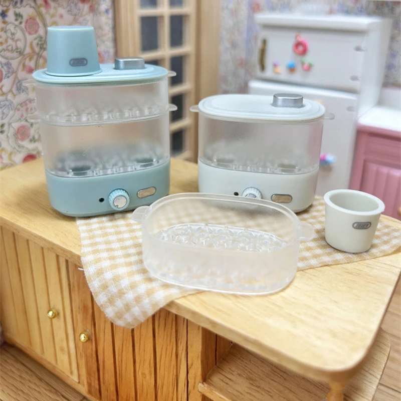 

1Pc 1/12 Dollhouse Miniature Electric Steamer Mini Household Appliances Model Dollhouse Kitchen Furniture Decoration Accessories
