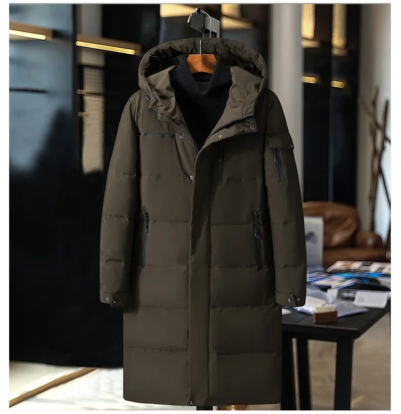 Winter Jackets Men Hooded Casual Long Down Cotton Thicker Warm Parkas Male Outwear Coats Size 5XL Parka Coat Overcoat Mens