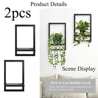 2 Pack Black Floating Shelves, Rustic Wood Wall Mount Display, Space-Saving Storage for Decor, Plants, Photos, Home & Desk 4