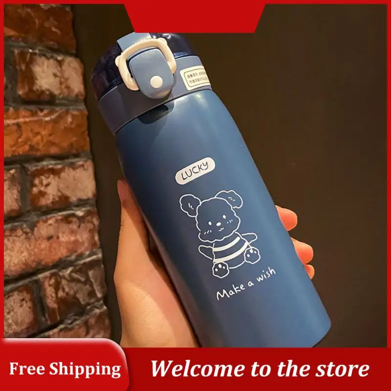 

Portable Kids Thermos Mug With Straw Stainless Steel Cartoon Vacuum Flasks Children Cute Thermal Water Bottle Tumbler Thermocup