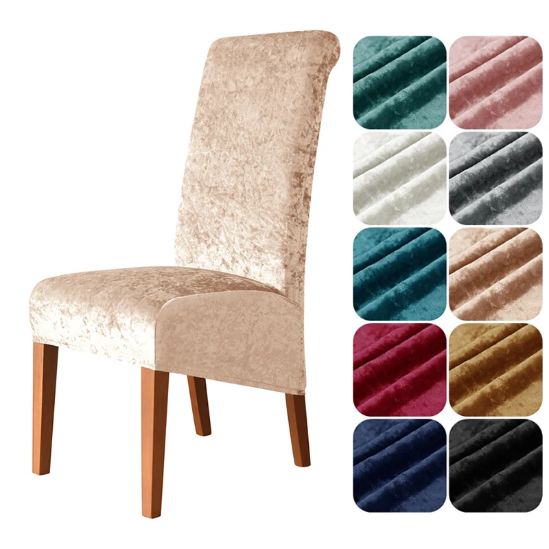 1/2/4/6 Pcs Velvet Chair Cover Stretch Soft Dining Chair Slipcovers