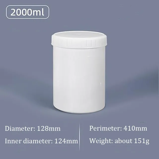 Üres 2000 Ml -Es Műanyag Edény Csavaros Sapkával Élelmiszer -Minőségű Tárolóedény Kerek Újratölthető Palackok 1Db - Image 5