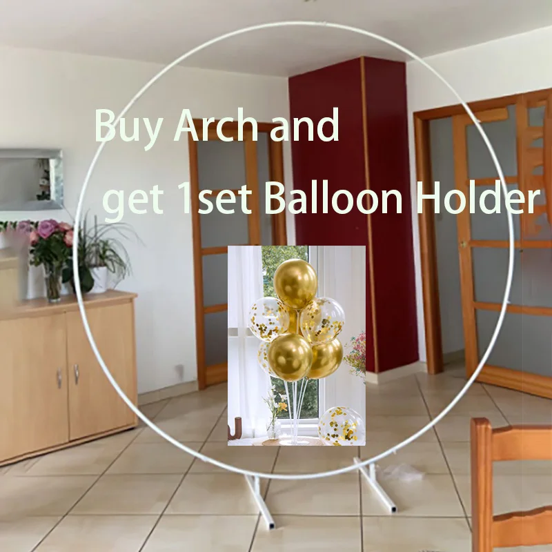 

2M Wrought Iron Wedding Mariage Round Backdrop Arch Stand Birthday Party DIY Decoration Stage Circle Arch Outdoor Backdrop Frame