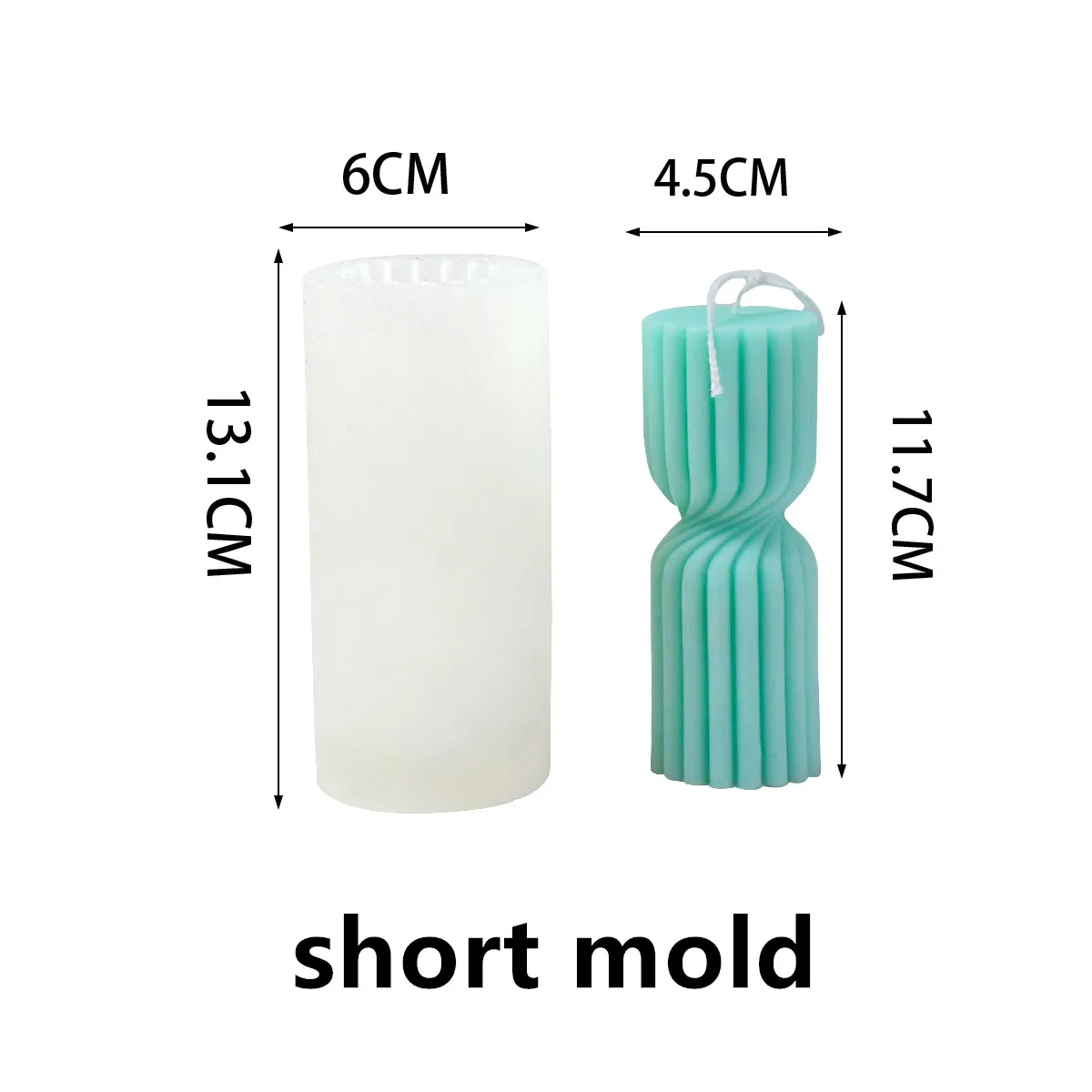 DIY New Cylindrical Tall Twirl Pillar Candle Mold Ribbed Aesthetic Twist  Swirl Silicone Mould Geometric Striped Soy Wax Mold