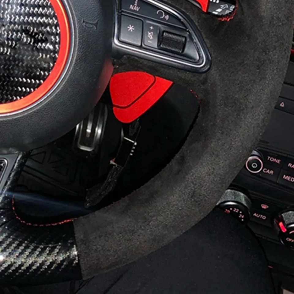 Anti-Slip Wildleder Auto Lenkrad Braid Abdeckung Für Audi A1 8X A3 8V Sportback A4 B8 Avant a5 8T A6 C7 A7 G8 A8 D4 Q3 8U Q5 8R – Detail 2