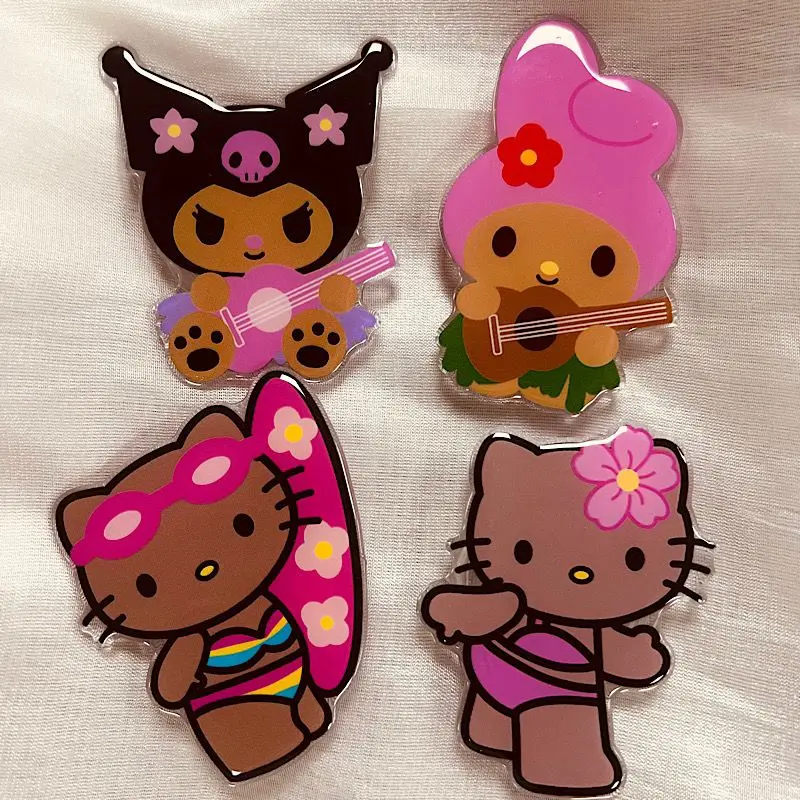 

Kawaii Sanrio Anime Mobile Phone Holder Cute Hello Kitty My Melody Cartoon Fashionable and Exquisite Foldable Gifts for Girls