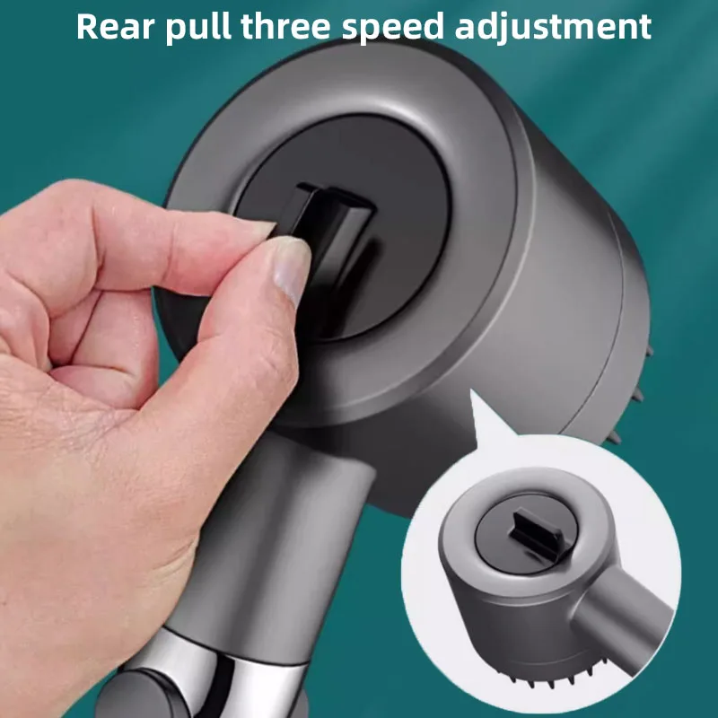 High-pressure Shower Head Adjustable 3-mode Spray with Massage Brush Filter Rain Showerheads Bathroom Shower Faucet Accessories