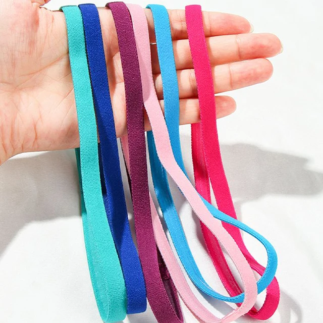 3Pcs Candy Color Women Men Yoga Hair Bands Sports Headband Girls Sport Anti-slip Elastic Rubber Sweatband Football Running 4
