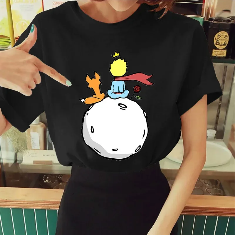 

Little Prince Graphic Women's T-Shirt 2024 Summer Littled Princes Graphic Shirts O-Neck Short Sleeve New Style Aesthetic Tees