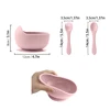 3PCS Baby Silicone Dinner Set Suction Dishes Waterproof Spoon Fork Feeding Training Sets For Children Food Grade Baby Tableware 6