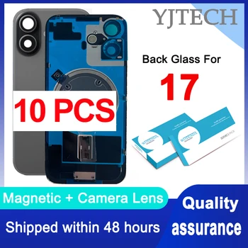 10PCS / Lot 2 in 1 For iPhone 17 Back Housing Cover Battery Glass Rear Door Chassis Frame Bezel Metal Plate