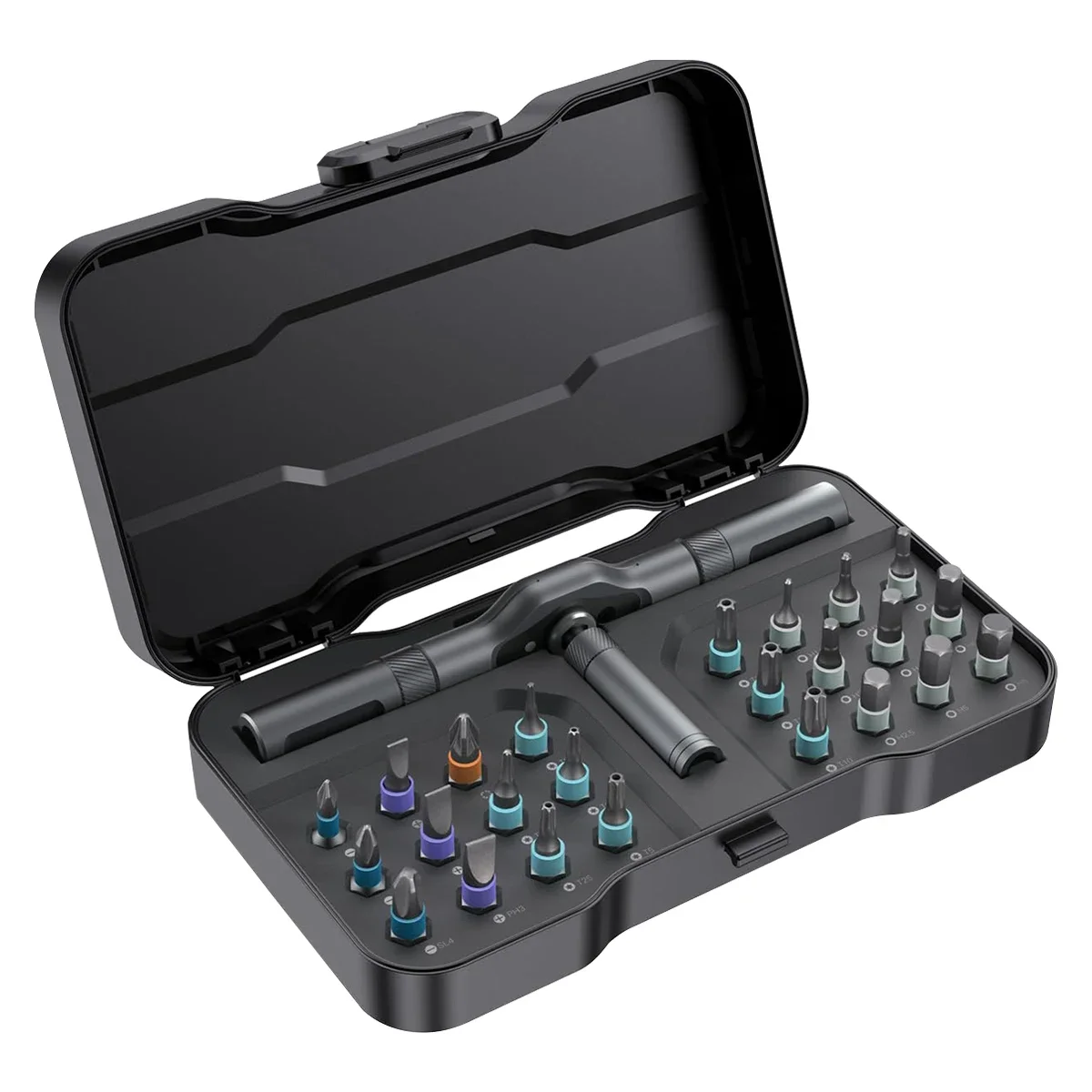 طقم مفكات براغي بسقاطة مغناطيسية، 24/30 في 1 من VM...