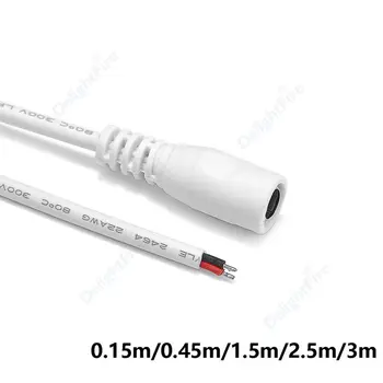 1/10 PCS 여성 DC 케이블 와이어 5.5*2.1mm 22AWG 5V 흰색 DC 전원 플러그 어댑터 커넥터 코드, 5050 LED 스트립 조명