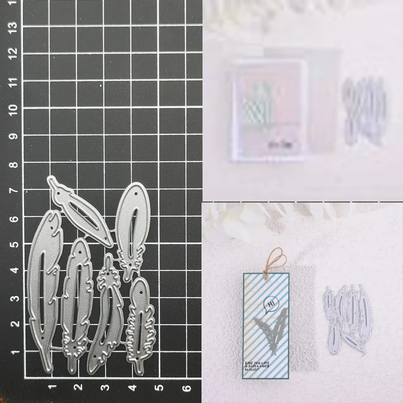 

Feather Metal Cutting Dies Scrapbooking stamps embossing paper Cards border template punch Stencils DIY