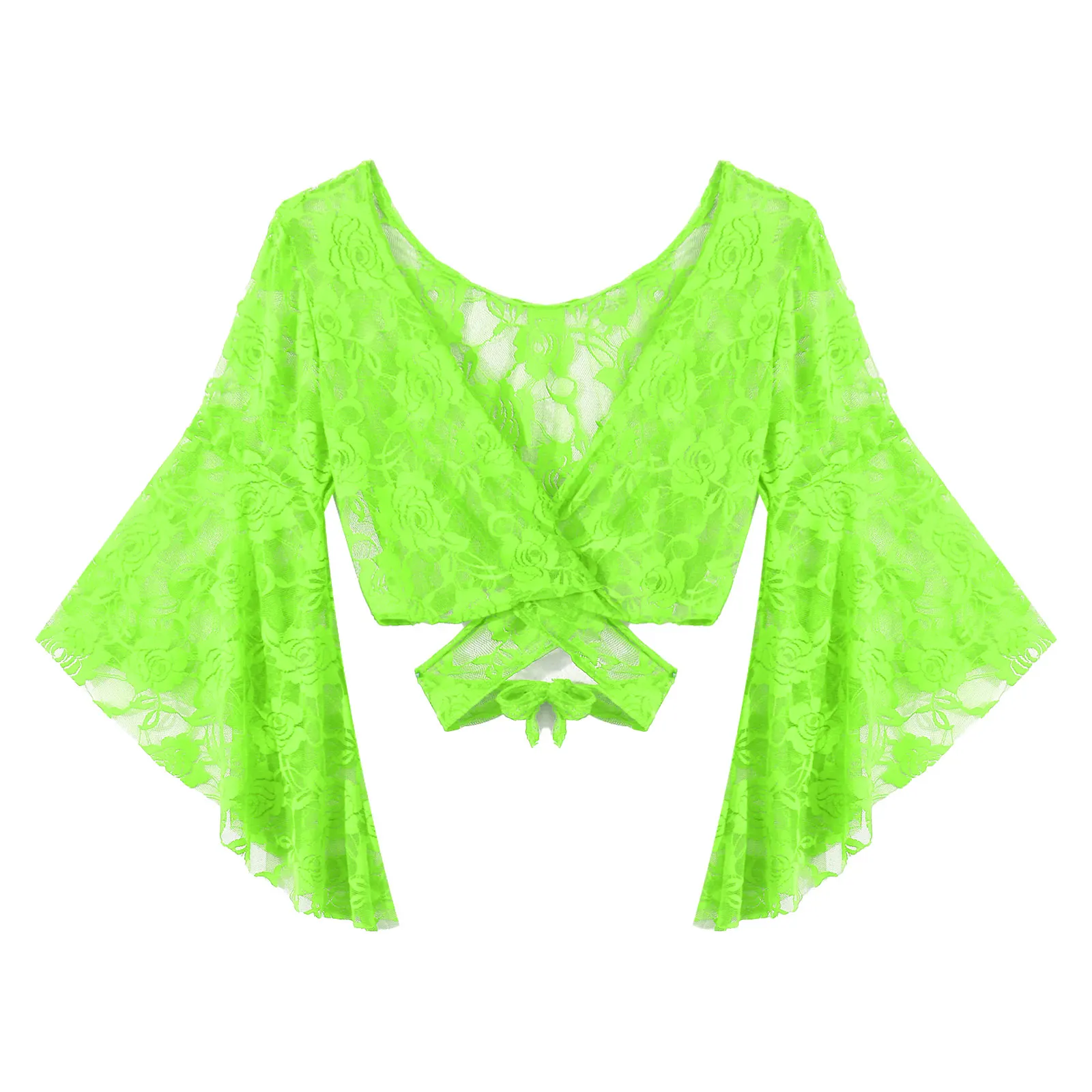Womens Sheer Lace Shrugs Belly Dancewear  븮  ž 3/4 ÷  ̽  ī  ũ ž