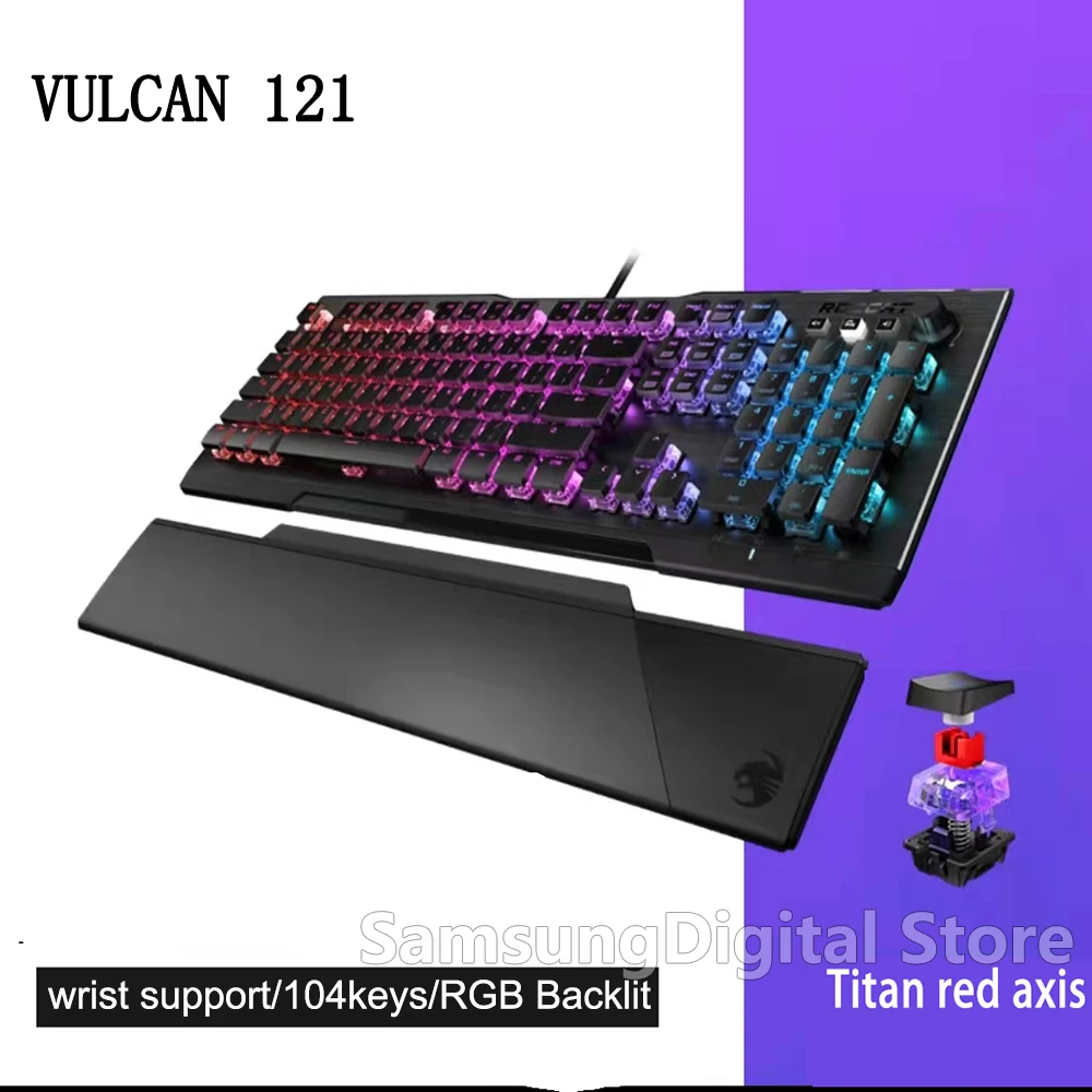 Original For ROCCAT VULCAN II MAX Wired Mechanical Keyboard 104-key AIMO  RGB Backlit, TITAN II Optical Switch