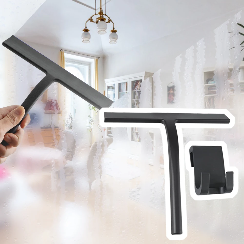 

Shower Squeegee Window Glass Wiper Scraper Cleaner with Silicone Blade & Holder Hook for Bathroom Kitchen Car Glass Tool