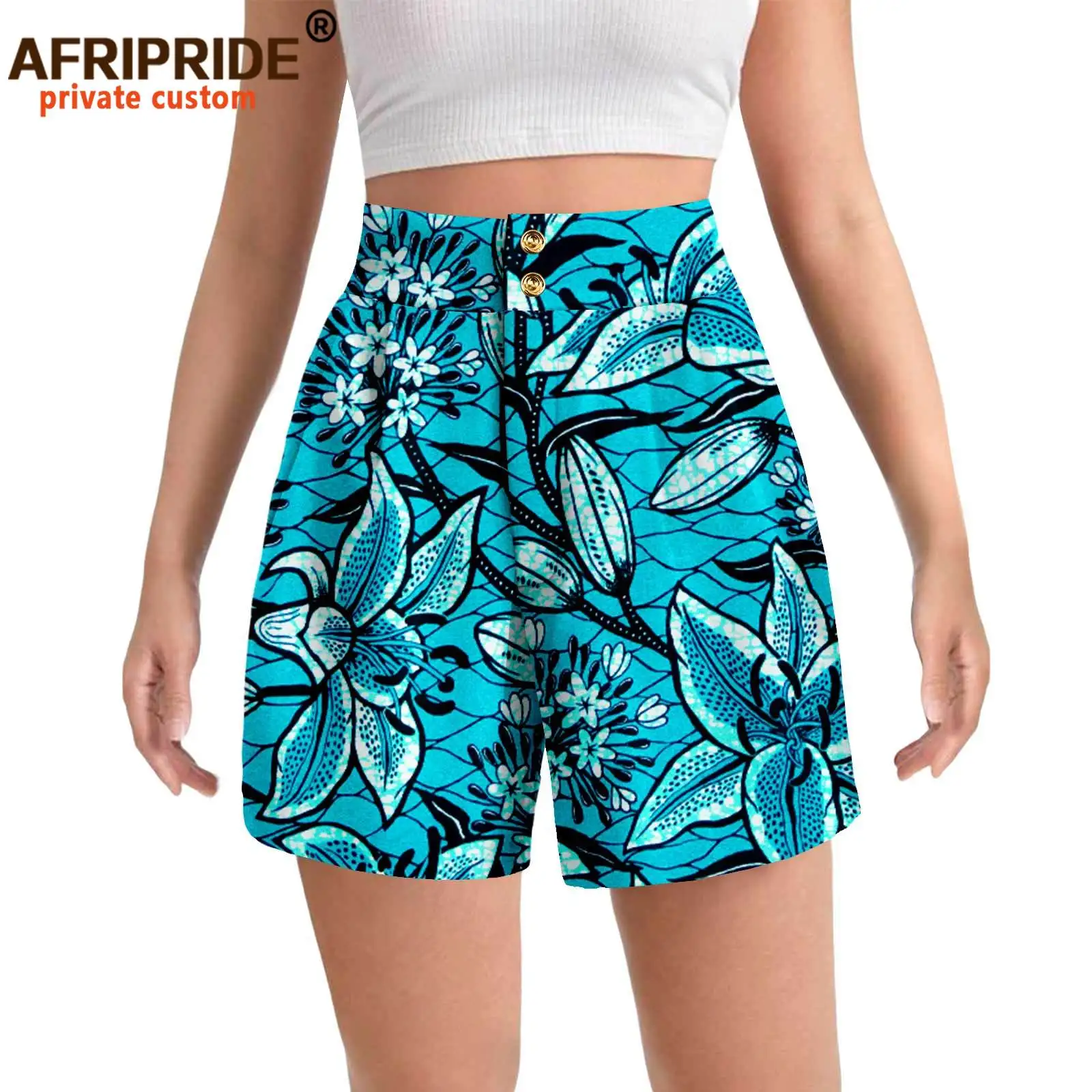Women's Shorts High Waist Summer Casual Shorts for Women Loose African Fashion Print Ladies with Pockets 2421001
