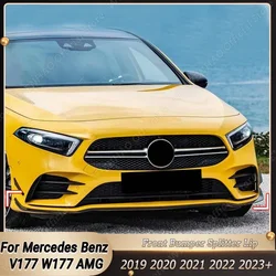 For Mercedes Benz A Class V177 W177 A35 A180 A200 A220 A250 AMG 2019-2023+ Car Front Bumper Lip Splitter Body Kits Tuning