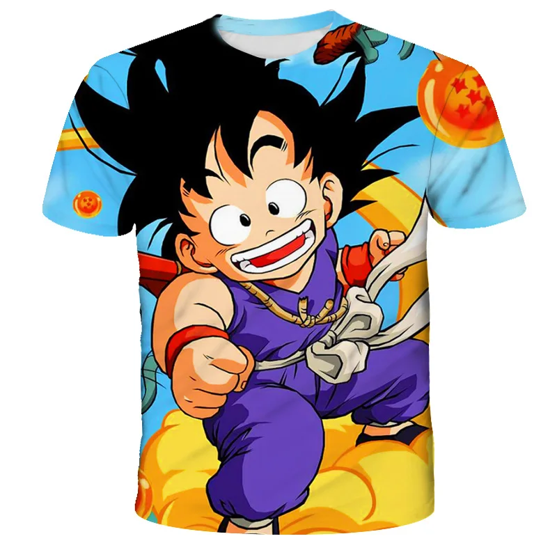 Japnan Anime Dragon Ball Z Top Kids Boy Print Short Sleeve O Neck T-shirt Tees Boys' Casual Clothes Tops Children Soft T-shirts 3
