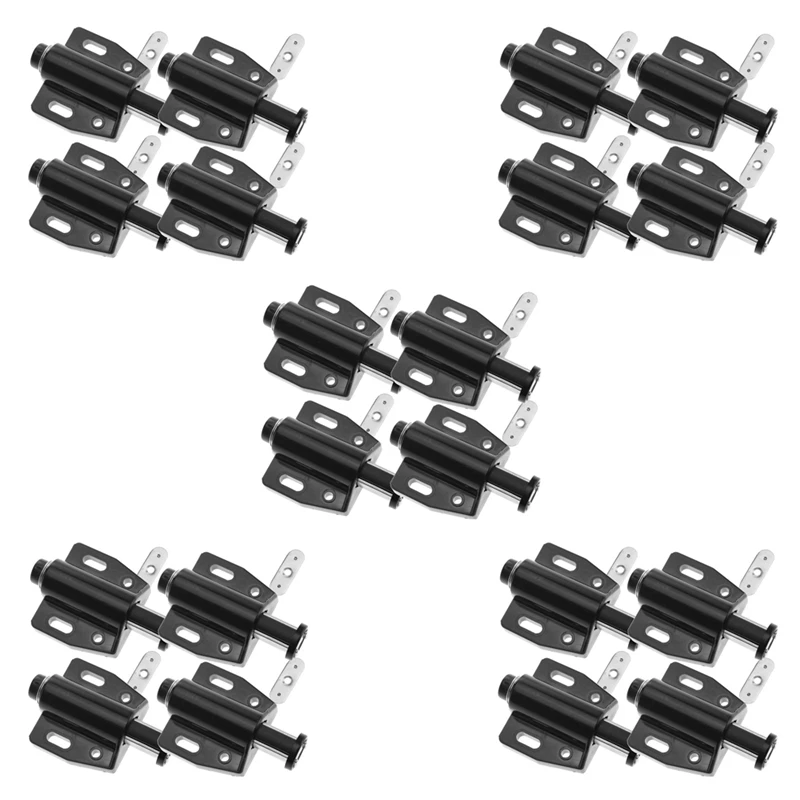 

HOT-20PCS Black Magnetic Push To Open System Damper For Cabinet Cupboard Drawer