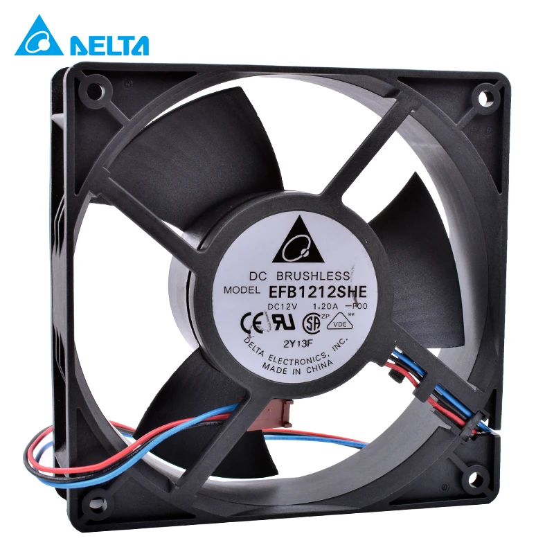 

EFB1212SHE 12cm 120mm fan 12038 DC 12V 1.20A Double ball bearing 3pin air volume server cooling fan