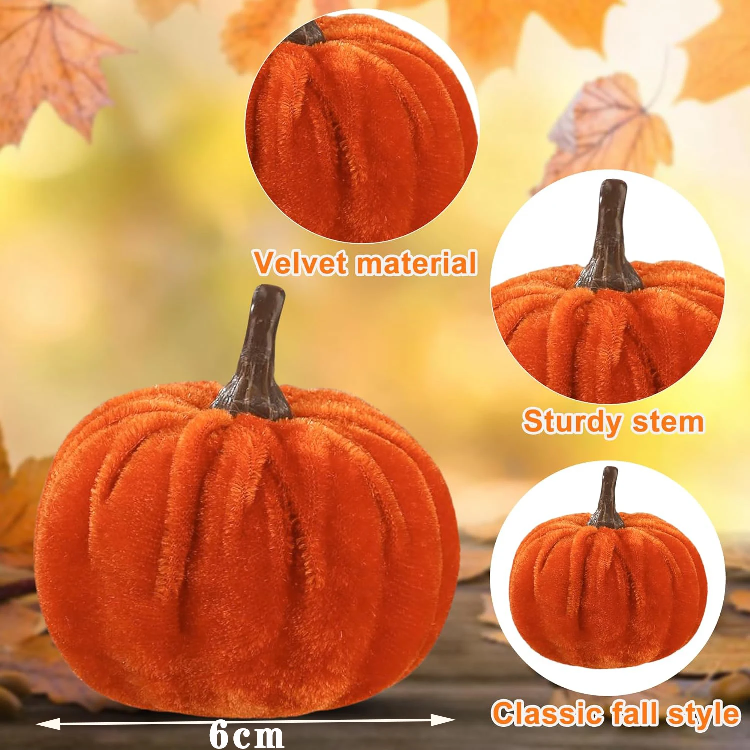Velvet Artificial Pumpkin Decor 2